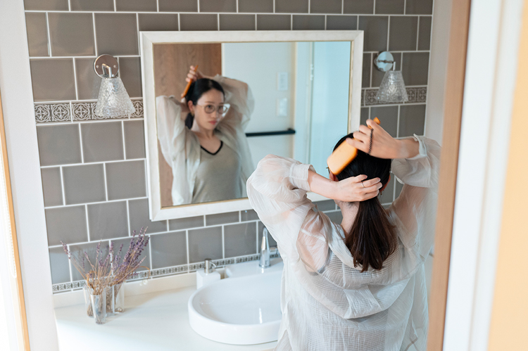 造作洗面で朝の効率を上げる