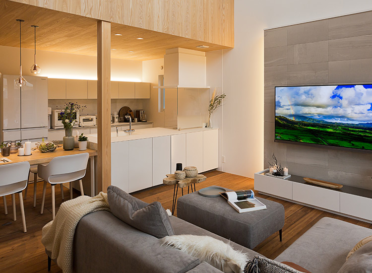 素材本来のぬくもりを感じる、プレミアムデザイン注⽂住宅。