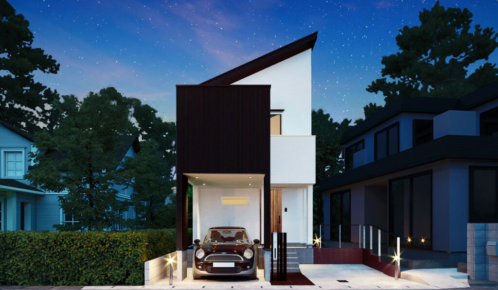 狭小地にアウトドアリビングを実現したナチュラルモダンの無垢の家