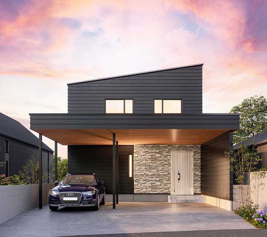 開放的なリビングで優雅に寛ぐラグジュアリーモダンな無垢の家