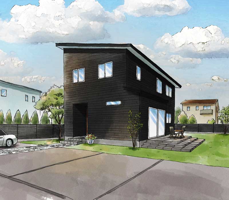 子育て夫婦が快適なライフスタイルを送れるシンプルモダンハウス