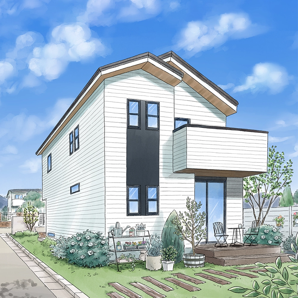 アイランドキッチンに集うナチュラルモダンな無垢の家