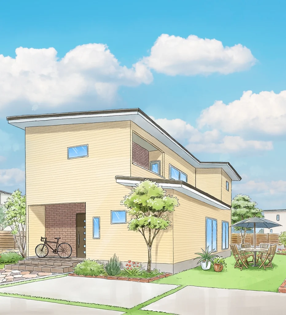 回遊動線の子育て世帯がゆったり暮らせる無垢の家