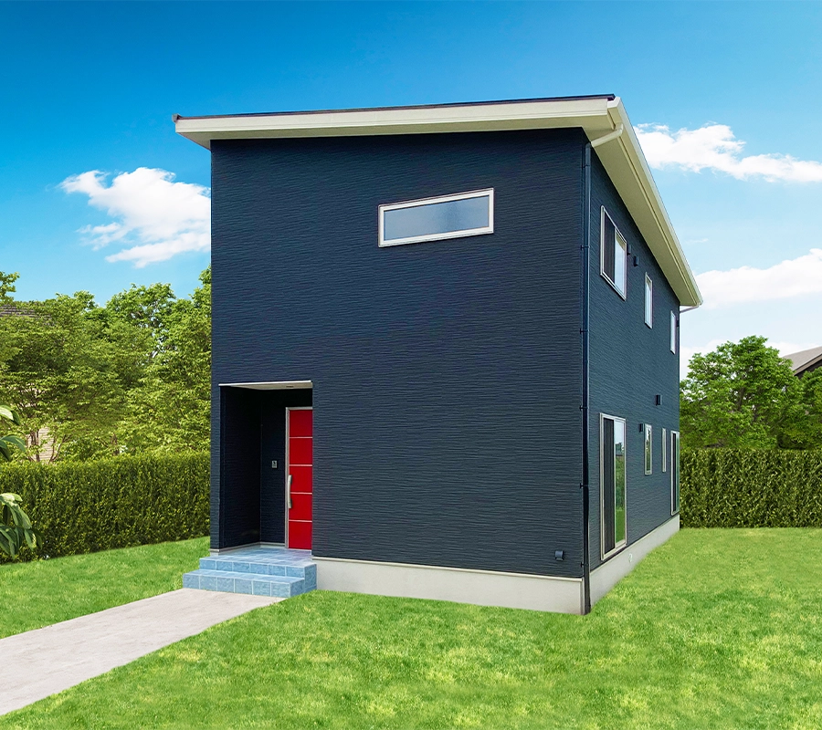 快適な生活動線のスタイリッシュな2階建ての無垢の家