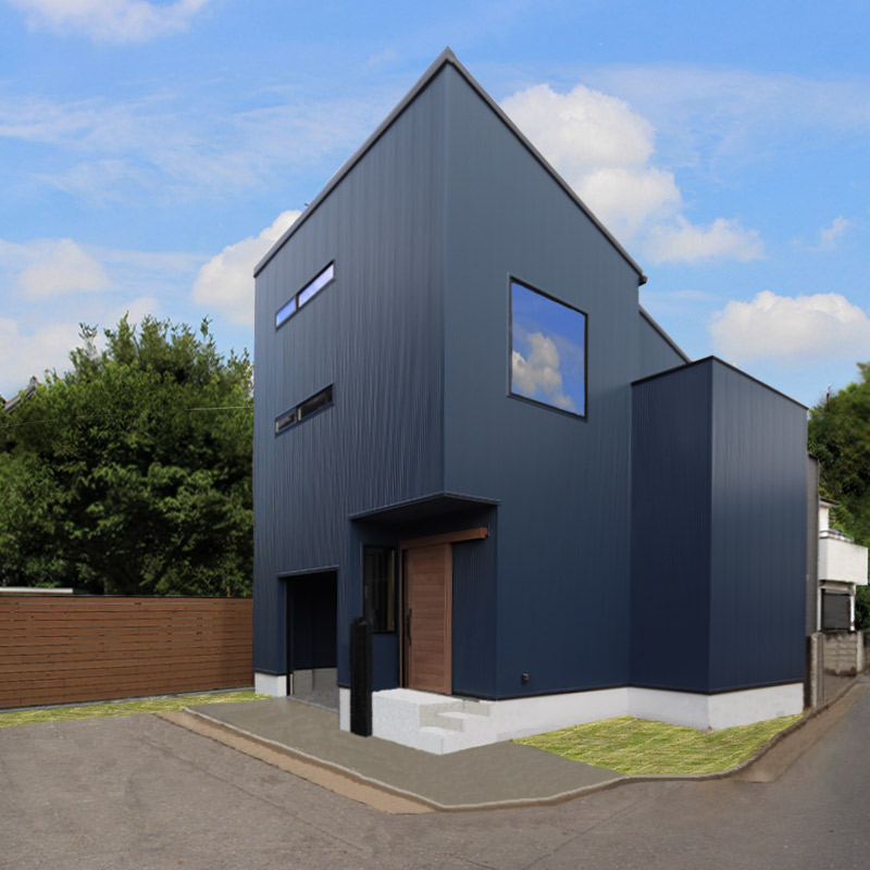 バイクガレージのある男前インダストリアルな無垢の家