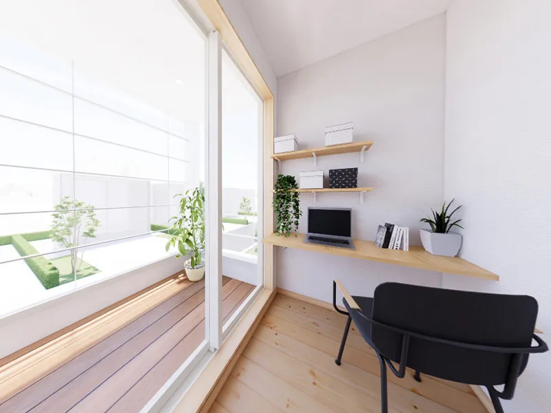 テレワークにも使える2階フリースペース