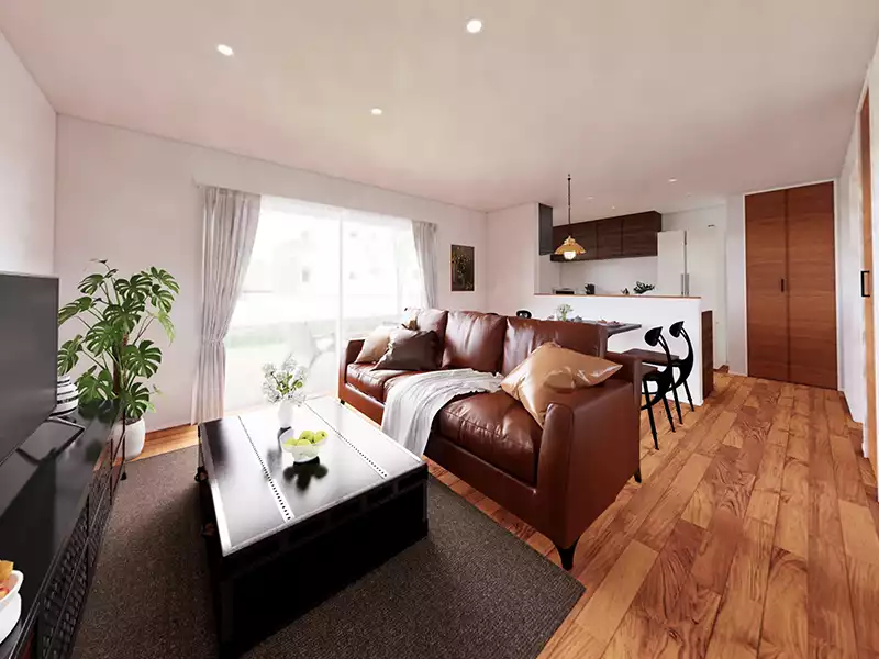 家族が繋がる快適なリビング