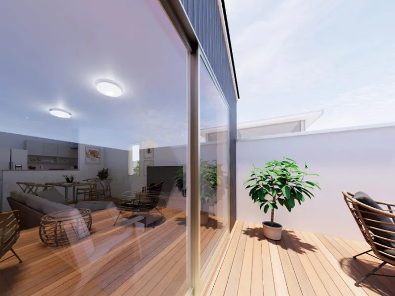 贅沢なプライベート空間が広がる2階バルコニー