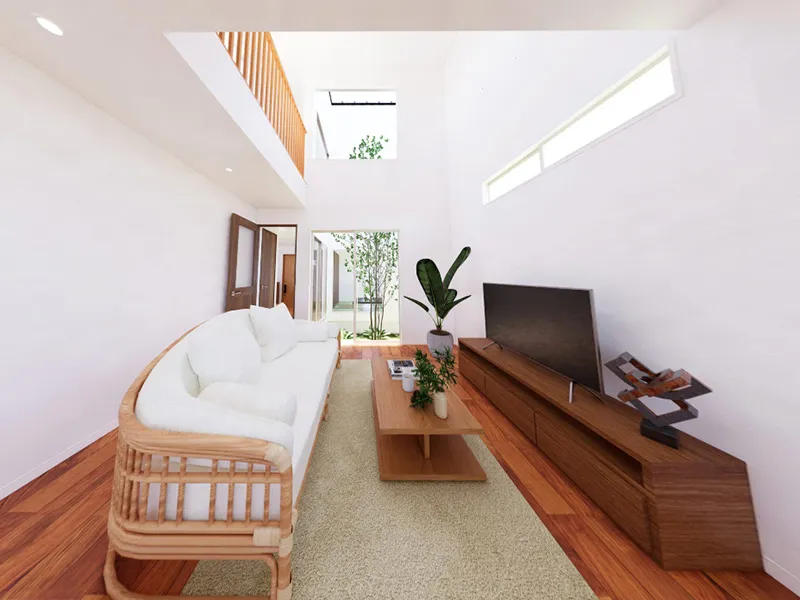 季節を感じることのできる開放的なリビング